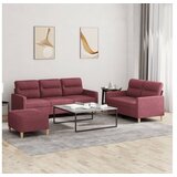 vidaXL 3-dijelni set sofa s jastucima crvena boja vina od tkanine Cijene