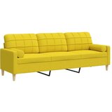 vidaXL Trosjed s ukrasnim jastucima svjetložuti 210 cm od tkanine | shoptok.hr