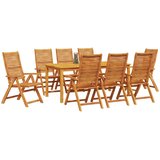  Vrtni set za objed 9 kom. Smeđa Čvrsto drvo akacije 180 x 90 x 75 cm | shoptok.hr