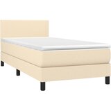  Krevet s oprugama i madracem krem 90 x 200 cm od tkanine | shoptok.hr
