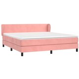  Box spring postelja z vzmetnico roza 160x200 cm žamet, (20791891) | Shoptok.si