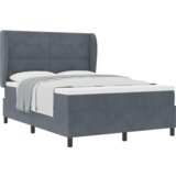  Postelja s vzmetnico Temno siva 160x200 cm Žamet, (22052443) | Shoptok.si