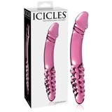 Icicles br. 57 - dvostrani stakleni dildo s penisom (roza) | shoptok.hr