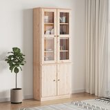 vidaXL Staklena vitrina ALTA 77 x 35 x 186 5 cm od masivne borovine Cijene