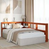  Knjižnica vzglavje L-oblike voščeno rjava 120 cm trdna borovina, (21792251) | Shoptok.si