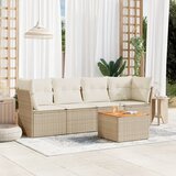  5-dijelni vrtni set sofa s jastucima bež od poliratana | shoptok.hr