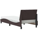 vidaXL Postelja z vzmetnico temno rjava 90x190 cm blago | Shoptok.si