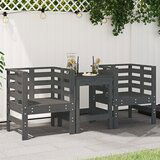 vidaXL vrtni stol 2 kosa sive barve 61,5x53x71 cm trdna borovina | Shoptok.si