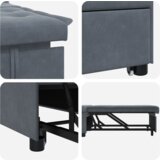 vidaXL Kavč postelja 3-v-1 izvlečna zasnova temno sive žametne | Shoptok.si