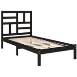  Posteljni okvir črn iz trdnega lesa 100x200 cm, (20644604) | Shoptok.si