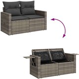 vidaXL Vrtna sedežna garnitura 9-delna z blazinami siv poli ratan | Shoptok.si