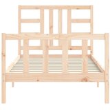  Posteljni okvir z vzglavjem 100x200 cm trden les | Shoptok.si