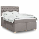 Krevet s oprugama i madracem smeđesivi 140 x 190 cm od tkanine | shoptok.hr