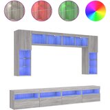 vidaXL Stenske TV omarice z LED lučkami 8 kosov siva sonoma, (21038302) | Shoptok.si
