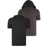 Dewberry DUAL SET T8570 HOODED MEN'S T-SHIRT-BLACK-KHAKI Cijene