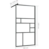 Pregrada za tuširanje s prozirnim staklom ESG 80 x 195 cm crna | shoptok.hr