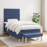  The Living Store Box spring postelja z vzmetnico moder 90x190 cm blago - Box Spring Postelja, (21449826) Cene