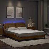  The Living Store Posteljni okvir z LED lučkami kapučino 160x200 cm umetno usnje - Posteljni Okvir, (21526098) | Shoptok.si