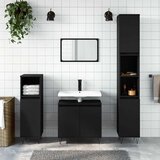 Maison Chic Kopalniška omarica - Kopalniški kabinet črna 58x33x60 cm inženirski les, (21794386) | Shoptok.si