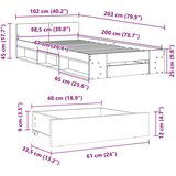 vidaXL Okvir za krevet s ladicom boja hrasta 100x200 cm drveni | shoptok.hr