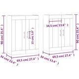  Zidni ormarići 2 kom siva boja betona od konstruiranog drva | shoptok.hr
