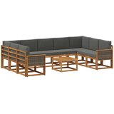 vidaXL Zunanja garnitura za sedenje 10 pcs Naravna in antracitna, (5000280843) | Shoptok.si