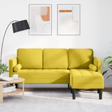 vidaXL l-kotiščni kavč rumena 173x131x67 cm velvet | Shoptok.si