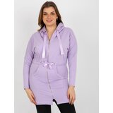 Fashion Hunters Light purple zippered sweatshirt with hem in larger size Cene