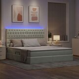  LED krevet za pohranu s madracem Svjetlosiva 160 x 200 cm | shoptok.hr
