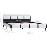  Okvir za krevet od umjetne kože LED bijeli 160 x 200 cm | shoptok.hr