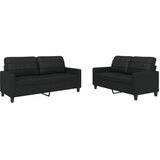  2-dijelni set sofa s jastucima crni od umjetne kože Crna | shoptok.hr