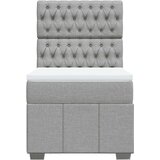 vidaXL Okvir kreveta s oprugama i madrac svjetlosivi 90x200cm tkanina | shoptok.hr