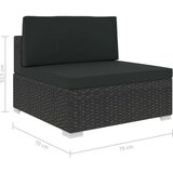  5-dijelna vrtna garnitura od poliratana s jastucima crna | shoptok.hr