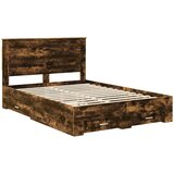  Krevetna konstrukcija s ladicama Dimljeni hrast 140 x 190 cm | shoptok.hr