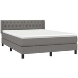  Box spring postelja z vzmetnico temno siva 140x200 cm blago, (20725585) | Shoptok.si