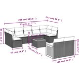 vidaXL 10-dijelni set vrtnih sofa od poliratana s jastucima sivi | shoptok.hr
