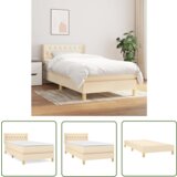 The Living Store Box spring postelja z vzmetnico krem 90x190 cm blago - Box Spring Postelja, (21737521) | Shoptok.si