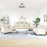  3-dijelni set sofa s jastucima krem baršunasti | shoptok.hr