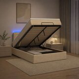  Krevet od pjene s madracem i LED-om Krem 120 x 190 cm Tkanina | shoptok.hr
