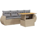 Maison Chic Seti vrtnega pohištva - Vrtna garnitura - Vrtni pohištvo set 5-delna z blazinami bež poli ratan, (21816692) | Shoptok.si