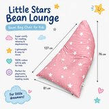 Ginger Home Детски Пуф Лежанка Little Stars, 100% Памук, Розов Барбарон със Звезди, 127x81x76 см | shoptok.hr
