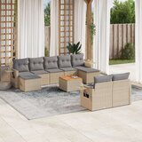  10-dijelni set vrtnih sofa s jastucima bež od poliratana | shoptok.hr
