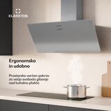 Klarstein Nagnjena napa Silver Lining | Načini odsesavanja in recirkulacije | Visoka kakovost | 597 m³/h | 90 cm | Shoptok.si