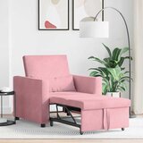 SOFA na razvlačenje Singl s kotačima Svijetlo ružičasta Baršun | shoptok.hr