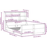 vidaXL Knjižna postelja brez vzmetnice vošč. rjava 140x200cm trden les | Shoptok.si