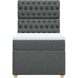 vidaXL Box spring postelja z vzmetnico temno siva 90x200 cm blago | Shoptok.si