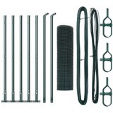 vidaXL varjena žičnata ograja z 7 stebri s prstani Zelena 0.6x10 m Jeklo | Shoptok.si