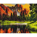  Slika za samostalno slikanje - Mountain valley at sunset 50x40 | shoptok.hr