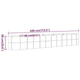 Povišena vrtna gredica od pocinčanog čelika 440x80x68 cm srebrna | shoptok.hr