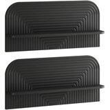 Zidna polica 2 kom. Crna 80 5 x 13 5 x 37 5 cm Prerađeno drvo - Crna 80 5 cm Cijene
